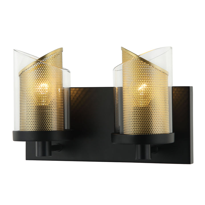 So Inclined 246B02BLGO 2-Light Vanity Light - Black/Gold