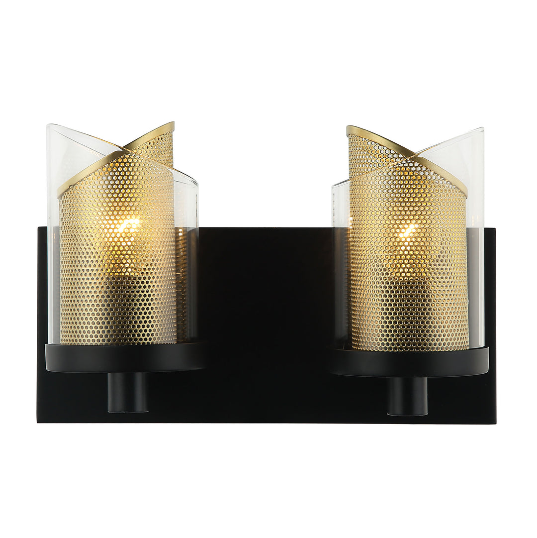 So Inclined 246B02BLGO 2-Light Vanity Light - Black/Gold