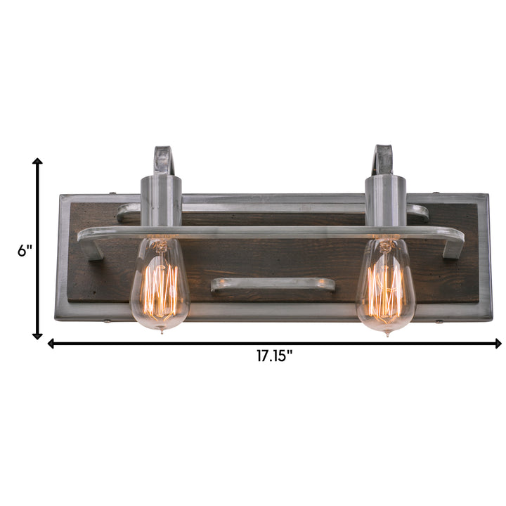 Lofty 268B02SL 2-Light Vanity Light - Steel