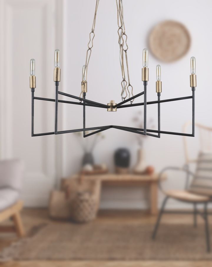 Bodie 314C06HGCB 6-Light Chandelier - Havana Gold/Carbon