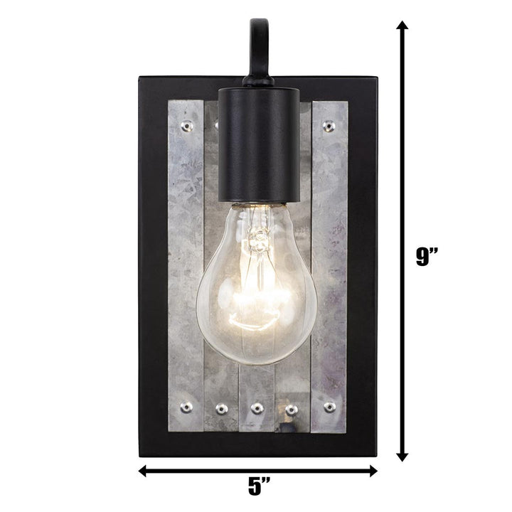 Abbey Rose 336W01BL 1-Light Wall Sconce - Black/Galvanized