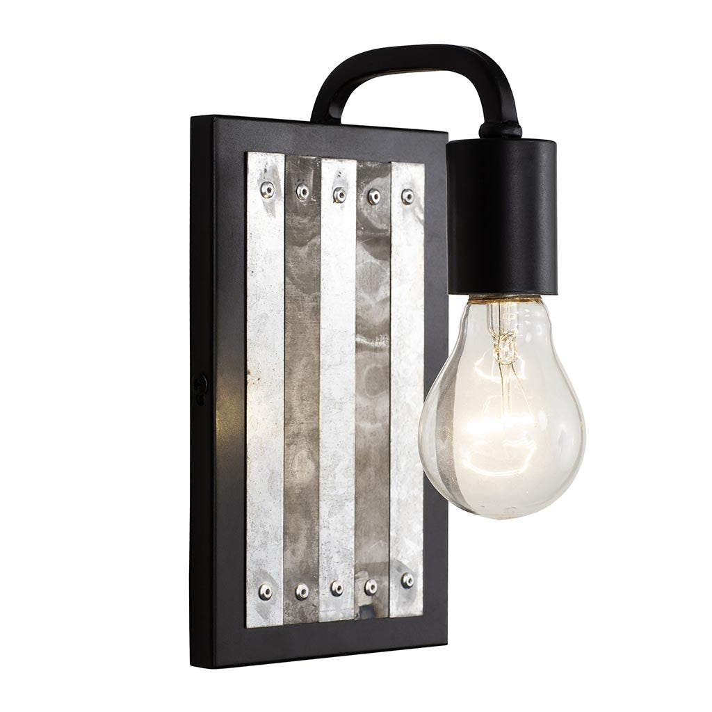 Abbey Rose 336W01BL 1-Light Wall Sconce - Black/Galvanized