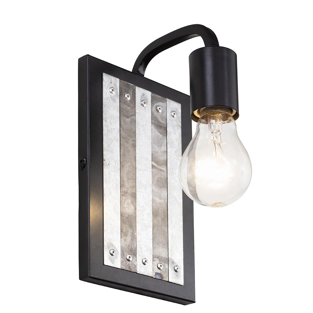 Abbey Rose 336W01BL 1-Light Wall Sconce - Black/Galvanized
