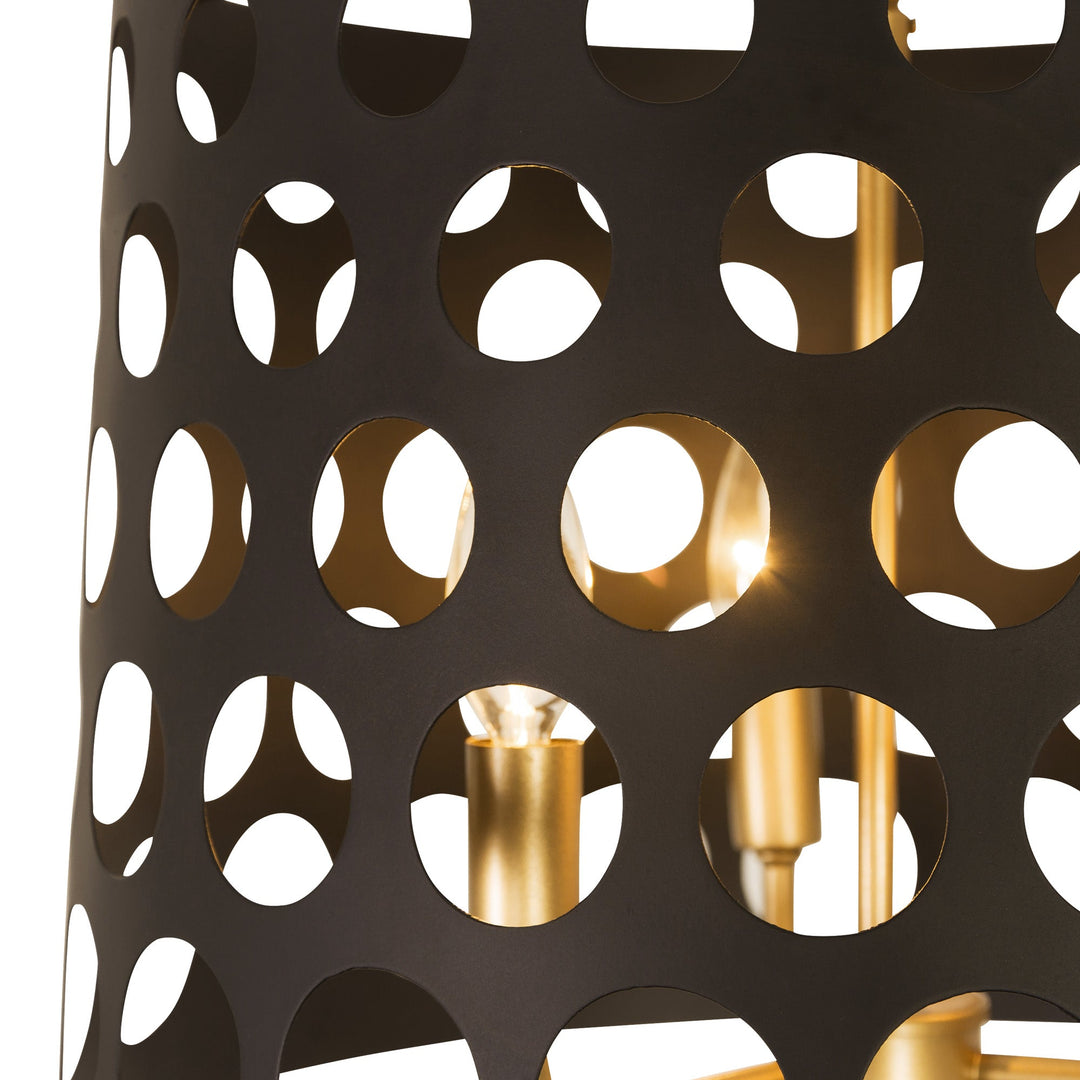 Bailey 346P03MBFG 3-Light Semi-Flush - Matte Black/French Gold