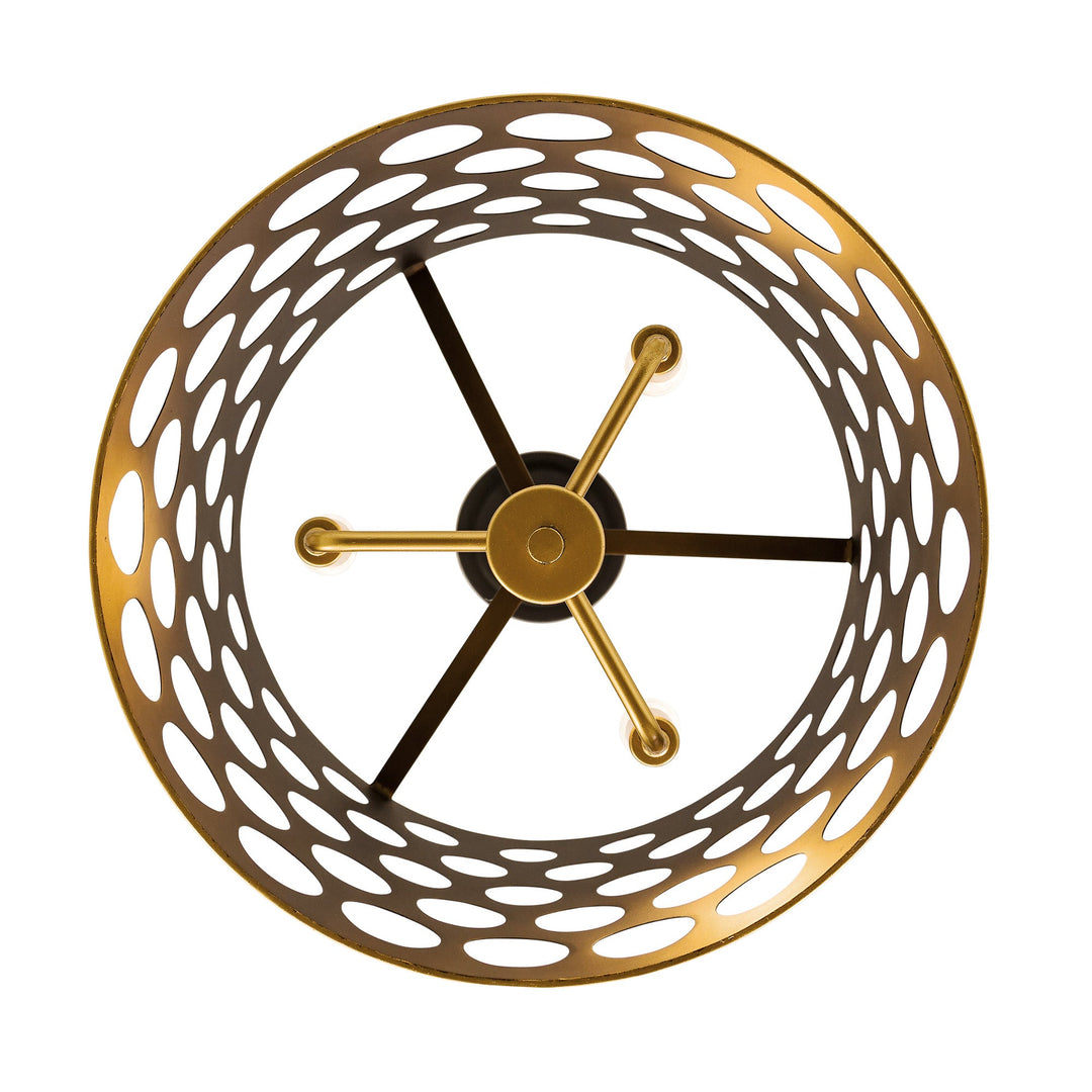 Bailey 346P03MBFG 3-Light Semi-Flush - Matte Black/French Gold