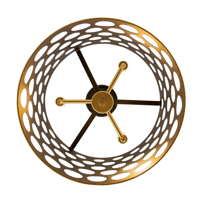 Bailey 346P03MBFG 3-Light Semi-Flush - Matte Black/French Gold