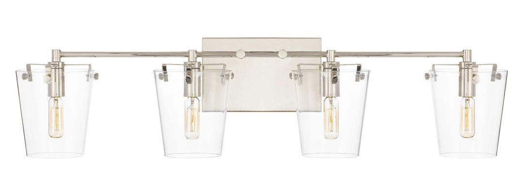 Arlo 351B04BLPN 4-Light Vanity Light - Black/Polished Nickel