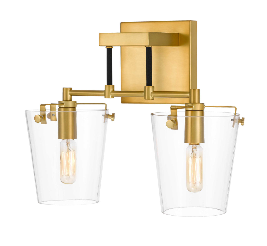 Arlo 351K02BLSB 2-Light Vanity Light - Black/Satin Brass