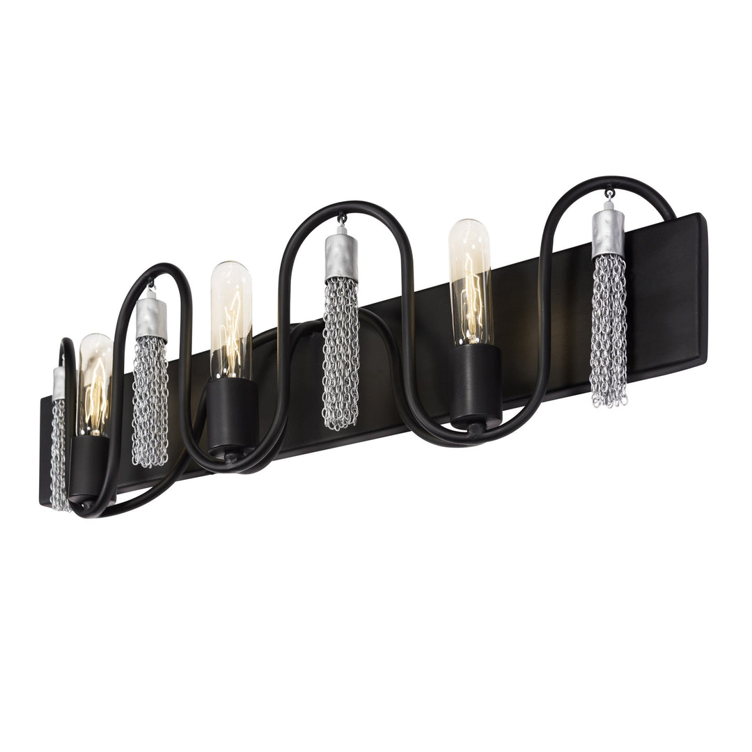 Darden 354B03MBCH 3-Lt Bath Fixture - Matte Black/Painted Chrome