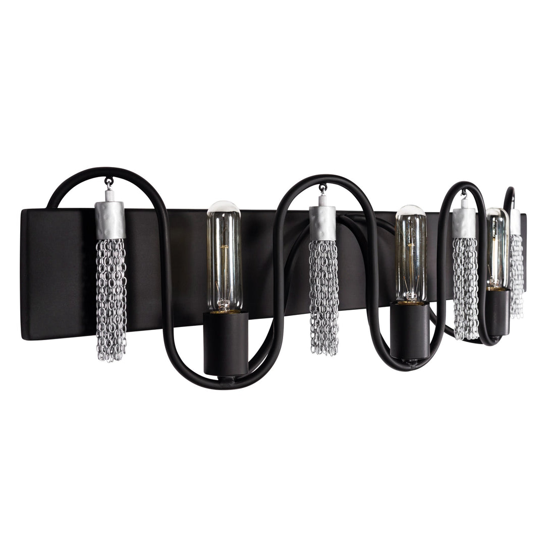 Darden 354B03MBCH 3-Lt Bath Fixture - Matte Black/Painted Chrome