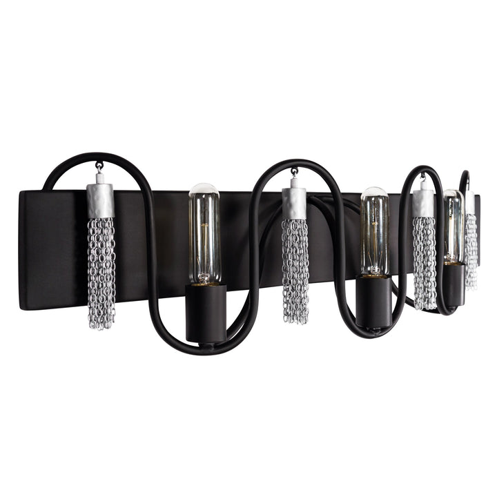 Darden 354B03MBCH 3-Lt Bath Fixture - Matte Black/Painted Chrome