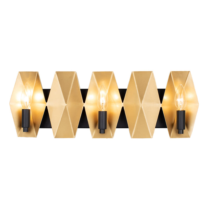 Malone 361B03MBFG Vanity Light Black Gold