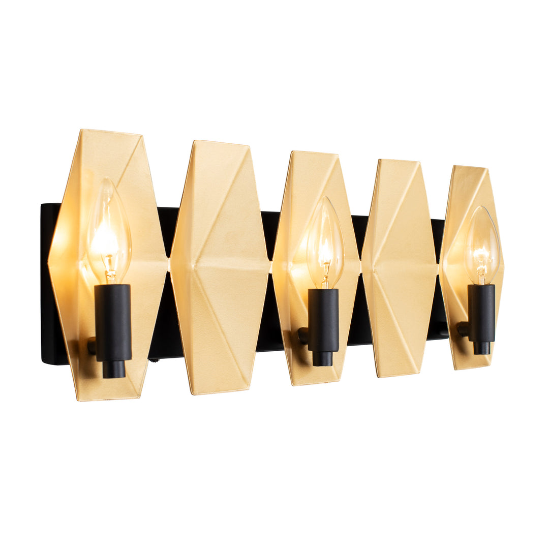 Malone 361B03MBFG Vanity Light Black Gold