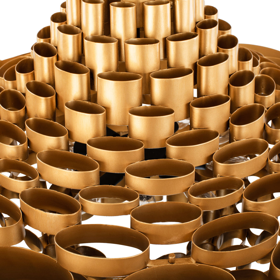 Totally Tubular 369P10AGCB 10-Light Pendant Light - Antique Gold/Carbon Black