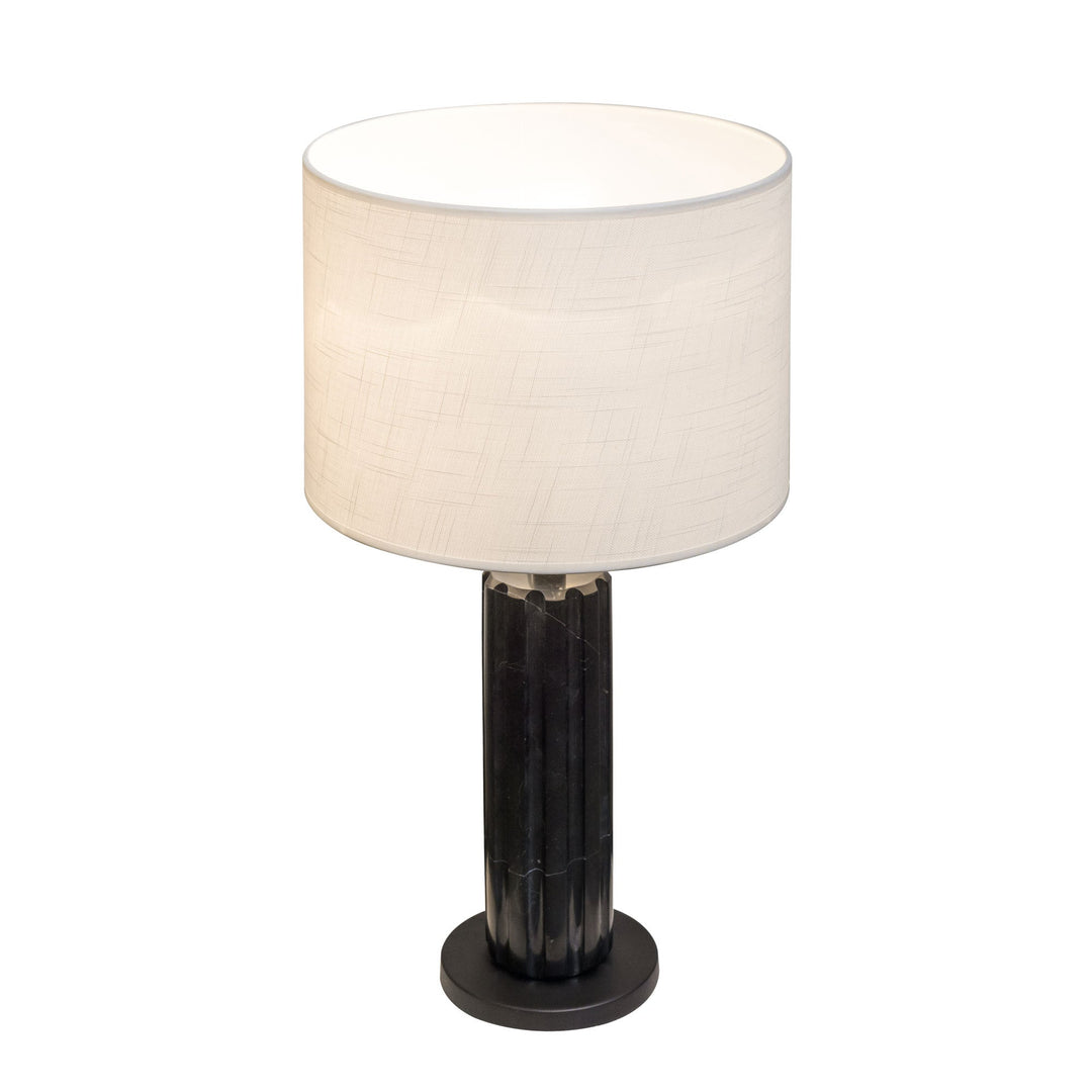 Sentu 394T01MBBM 1-Light Table Lamp - Matte Black/Black Marble