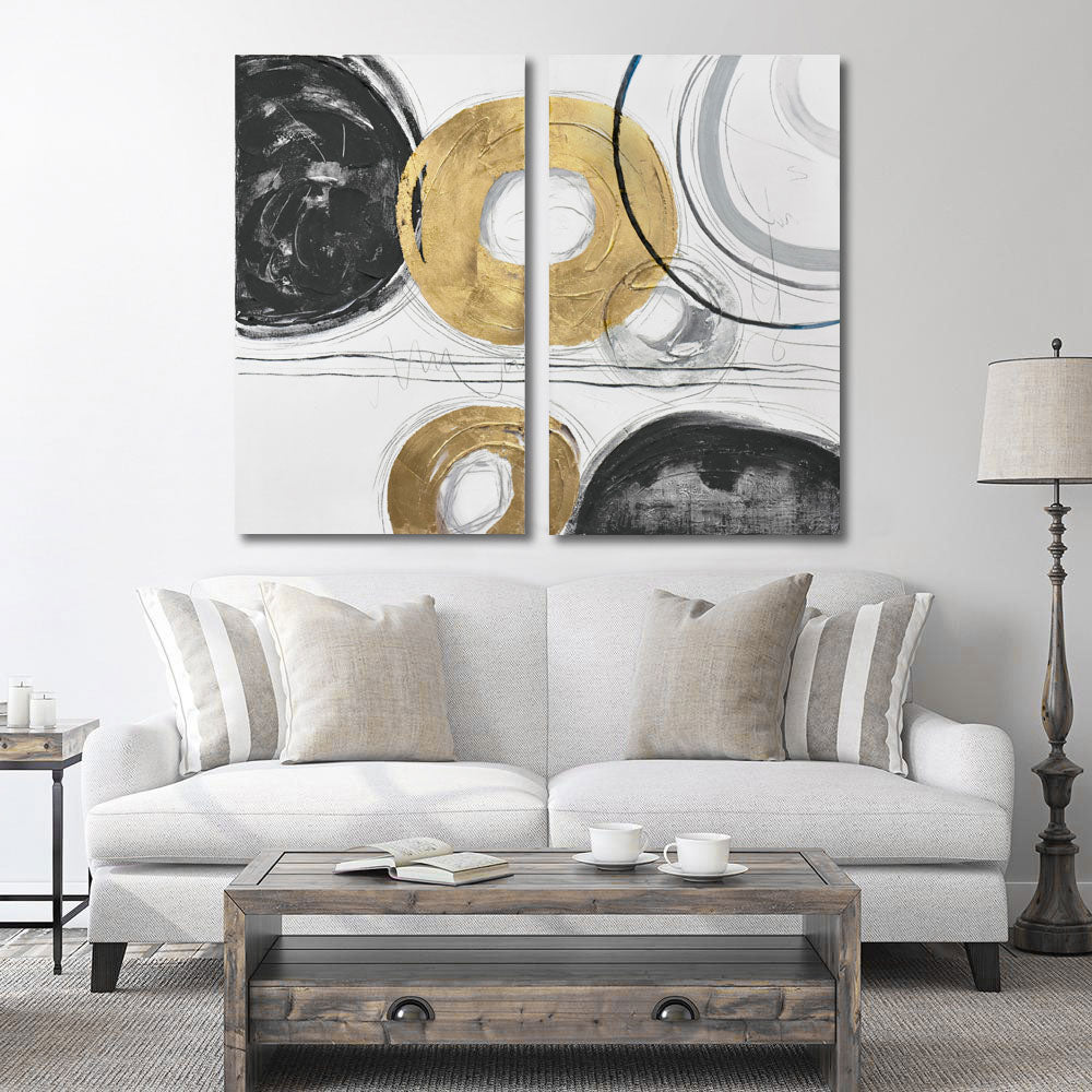 Circle Gets The Square 435WA10 3D Diptych Wall Art