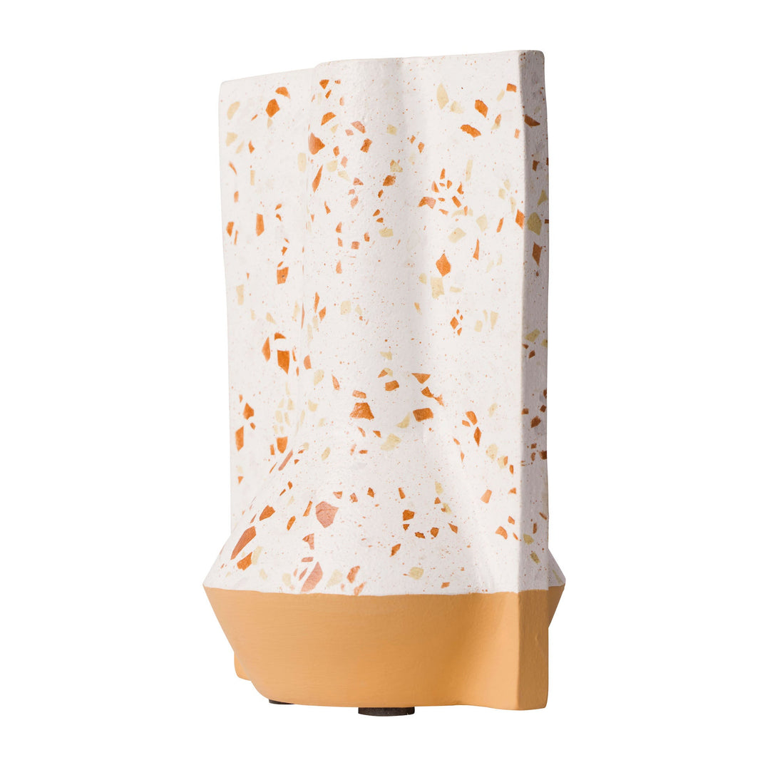 Urbino 445VA09C Ceramic Vase - White Terrazzo/Terracotta