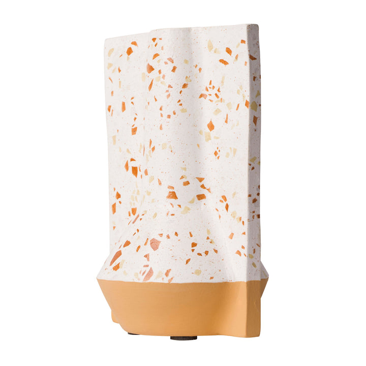 Urbino 445VA09C Ceramic Vase - White Terrazzo/Terracotta