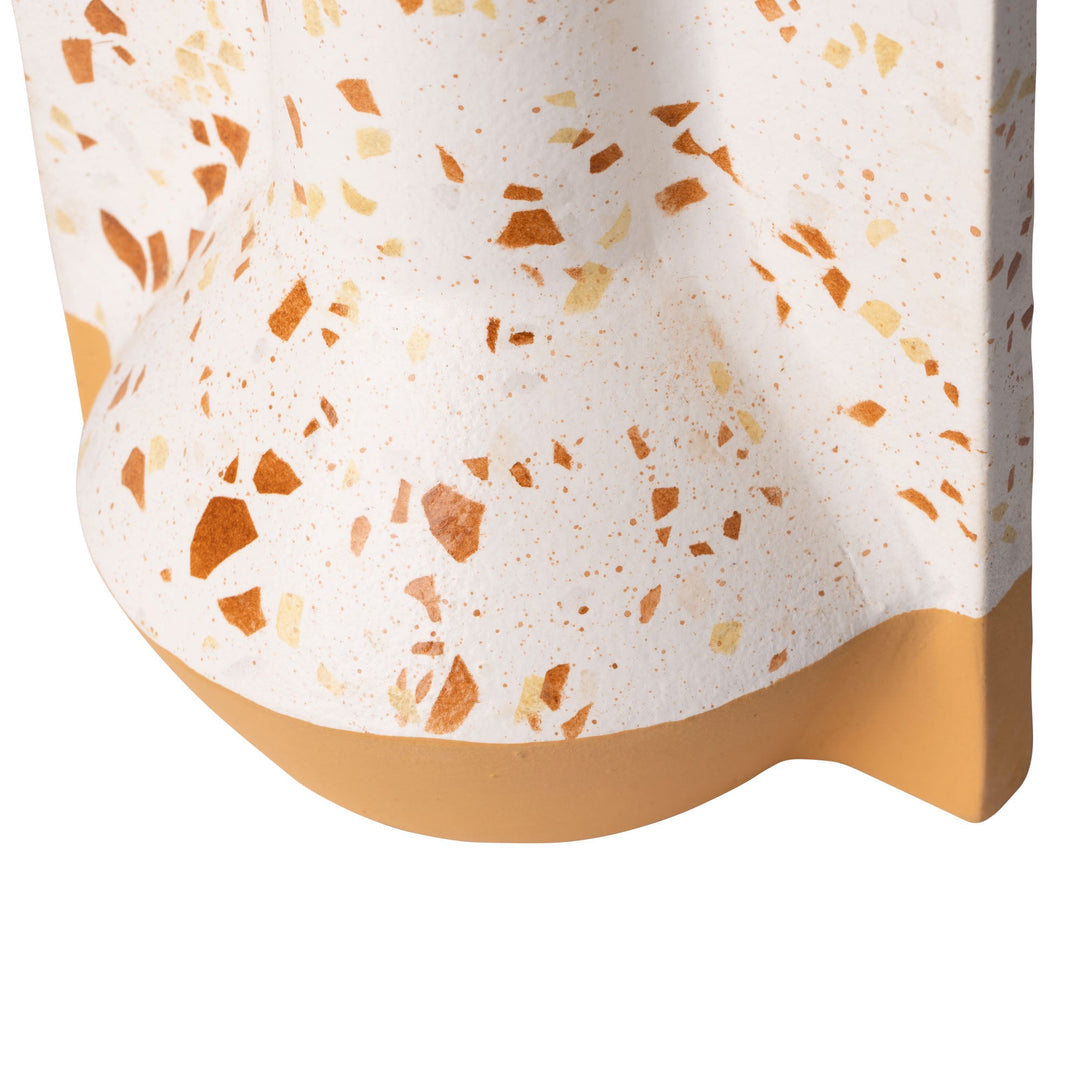 Urbino 445VA09C Ceramic Vase - White Terrazzo/Terracotta