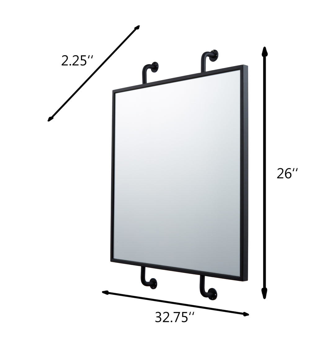 Tycho 4DMI0103 32x26 Square Wall Mirror - Black