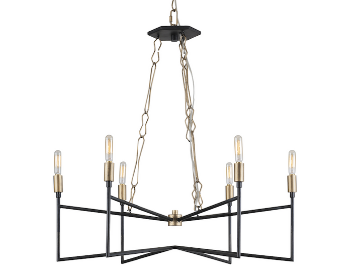 Bodie 314C06HGCB 6-Light Chandelier - Havana Gold/Carbon