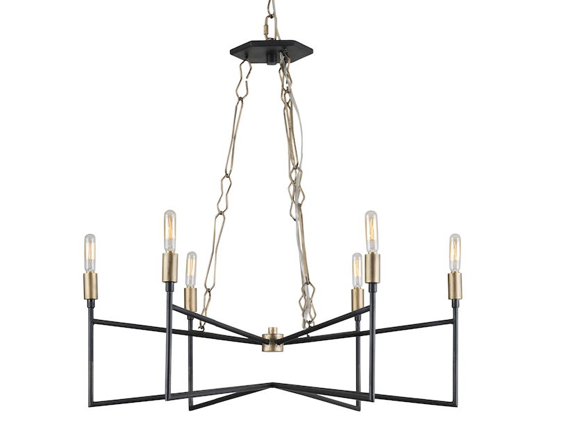 Bodie 314C06HGCB 6-Light Chandelier - Havana Gold/Carbon