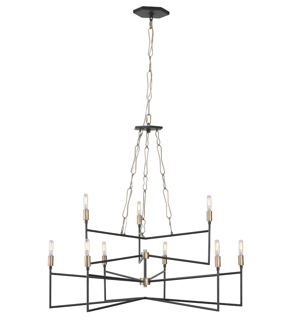 Bodie 314C09HGCB 9-Light Chandelier - Havana Gold/Carbon