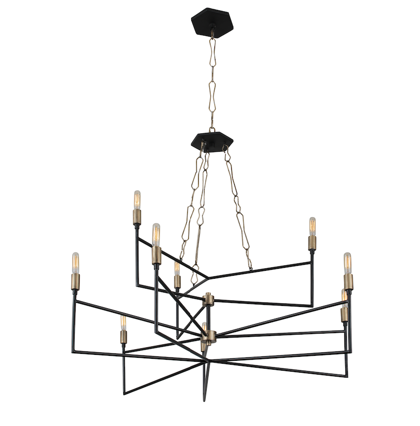 Bodie 314C09HGCB 9-Light Chandelier - Havana Gold/Carbon