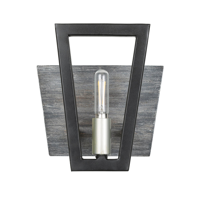 Zag 1-Lt Vanity Light - Black/Grey Wood - 260B01BLG