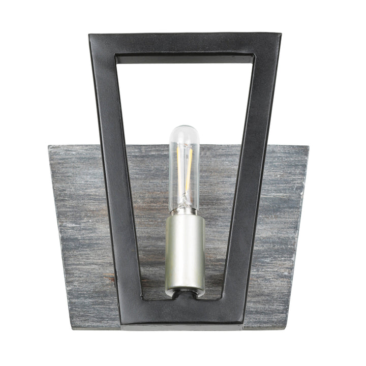 Zag 1-Lt Vanity Light - Black/Grey Wood - 260B01BLG