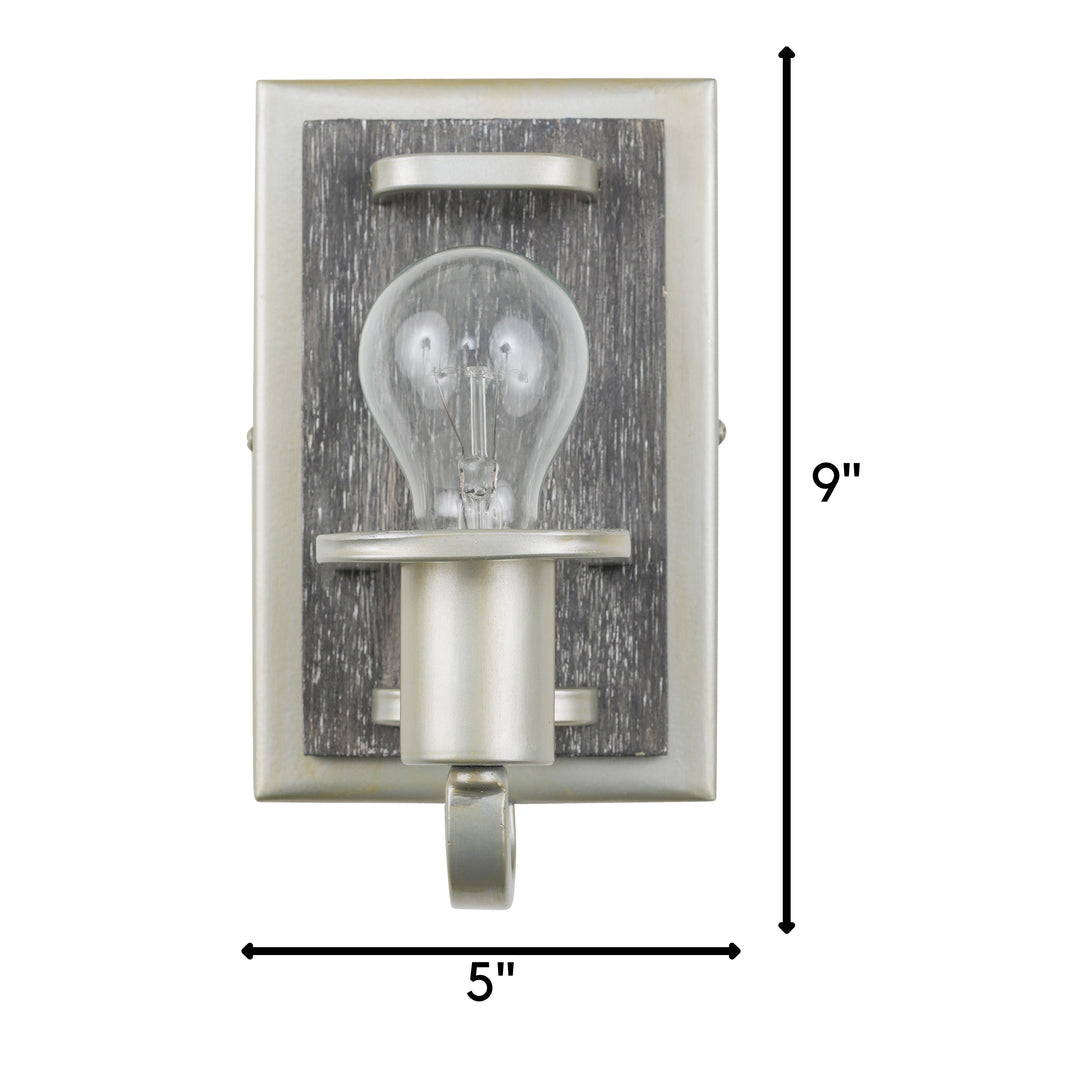 Lofty 1-Lt Vanity Light - Silverado/Grey Wood - 268B01SOG