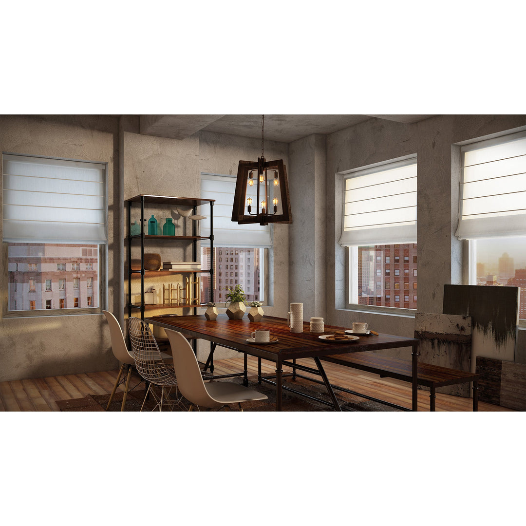 Lofty 6-Lt 2-Tier Chandelier - Steel/Zebrawood - 268F06SL