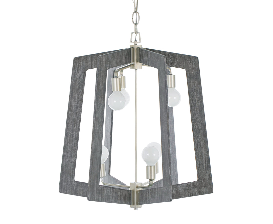 Lofty 2-Tier 6-Light Chandelier - Silverado/Gray Wood - 268F06SOG