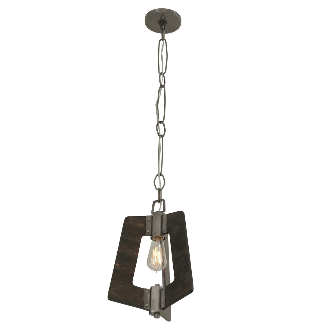 Lofty 1-Lt Mini Pendant Light - Steel/Zebrawood - 268M01SL