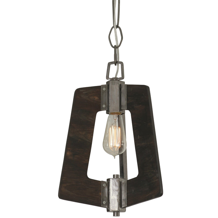 Lofty 1-Lt Mini Pendant Light - Steel/Zebrawood - 268M01SL