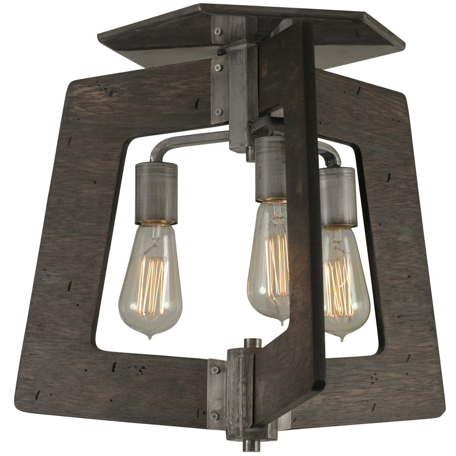 Lofty 3-Lt Ceiling Mount - Steel/Zebrawood - 268S03SL