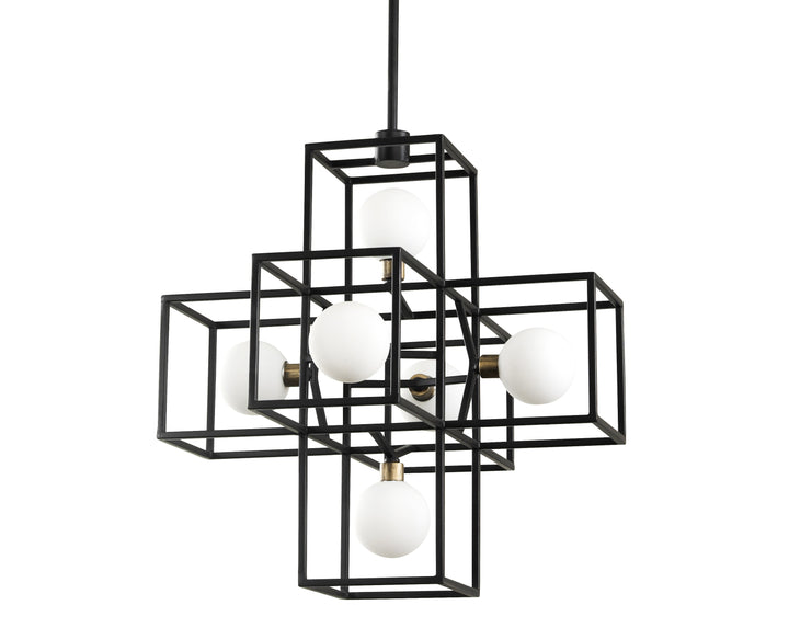 Plaza 6-Lt Pendant Light - Carbon/Havana Gold - 325P06CBHG
