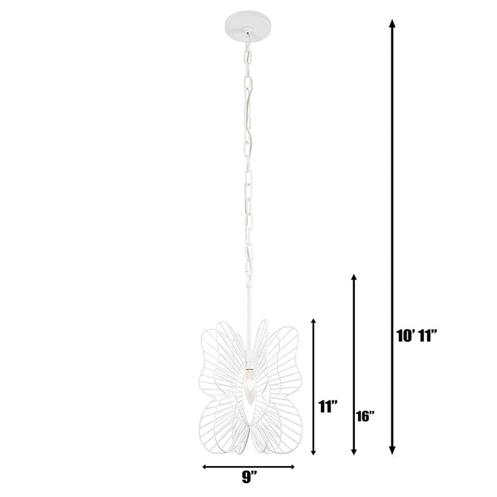 Monarch Butterfly 1-Lt Mini Pendant Light - White - 330M01WH