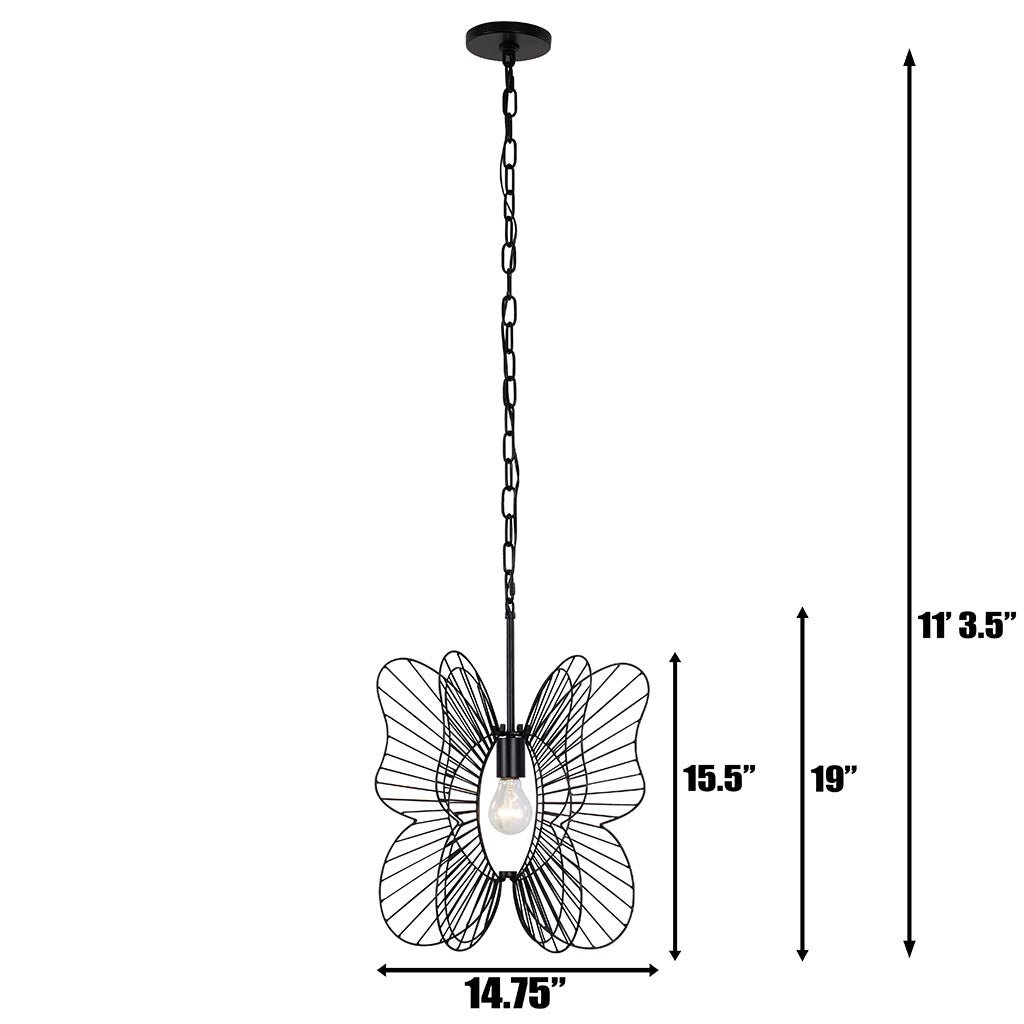 Monarch Butterfly 1-Lt Pendant Light - Black - 330P01BL