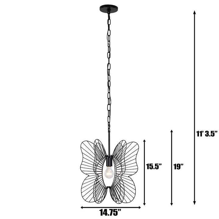 Monarch Butterfly 1-Lt Pendant Light - Black - 330P01BL
