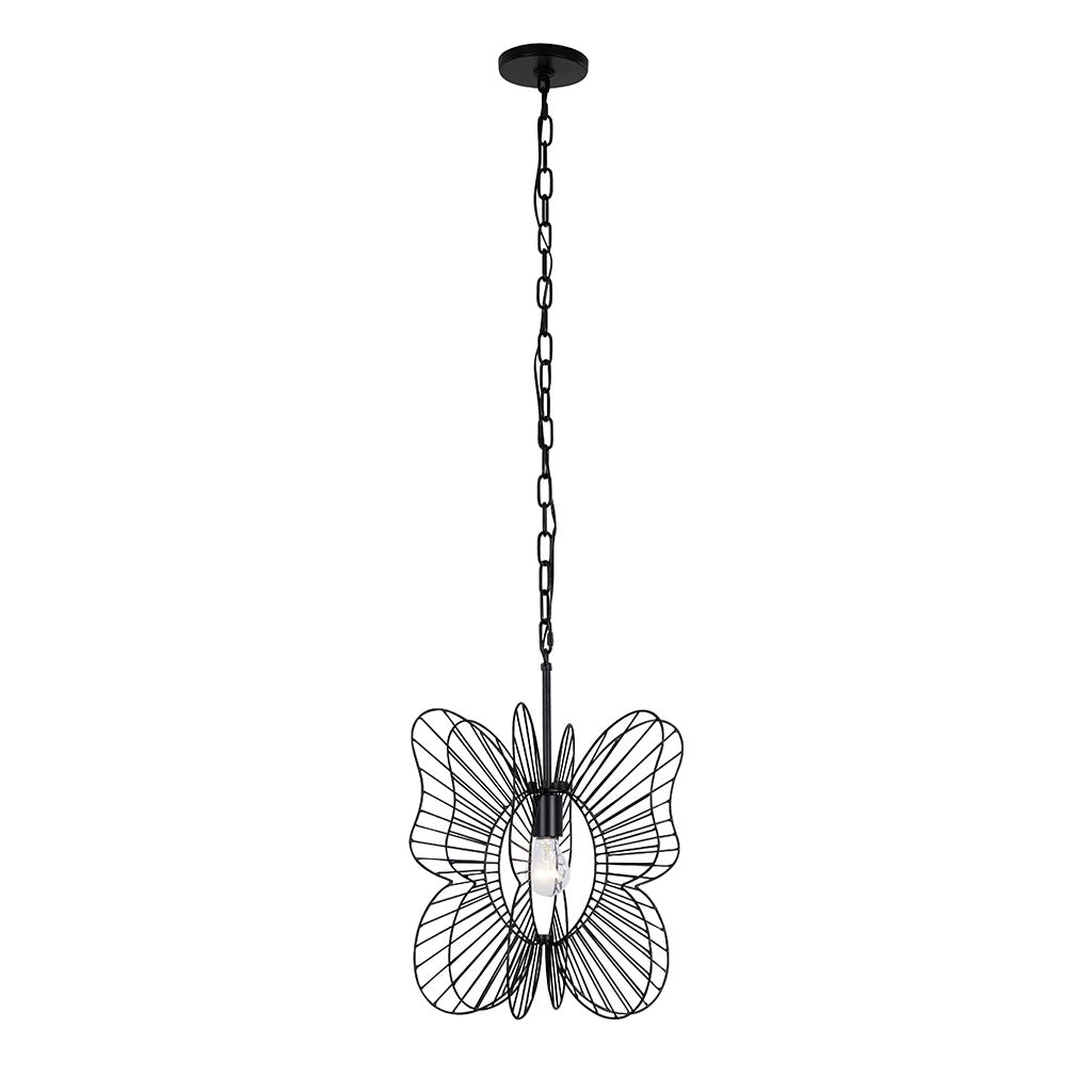 Monarch Butterfly 1-Lt Pendant Light - Black - 330P01BL