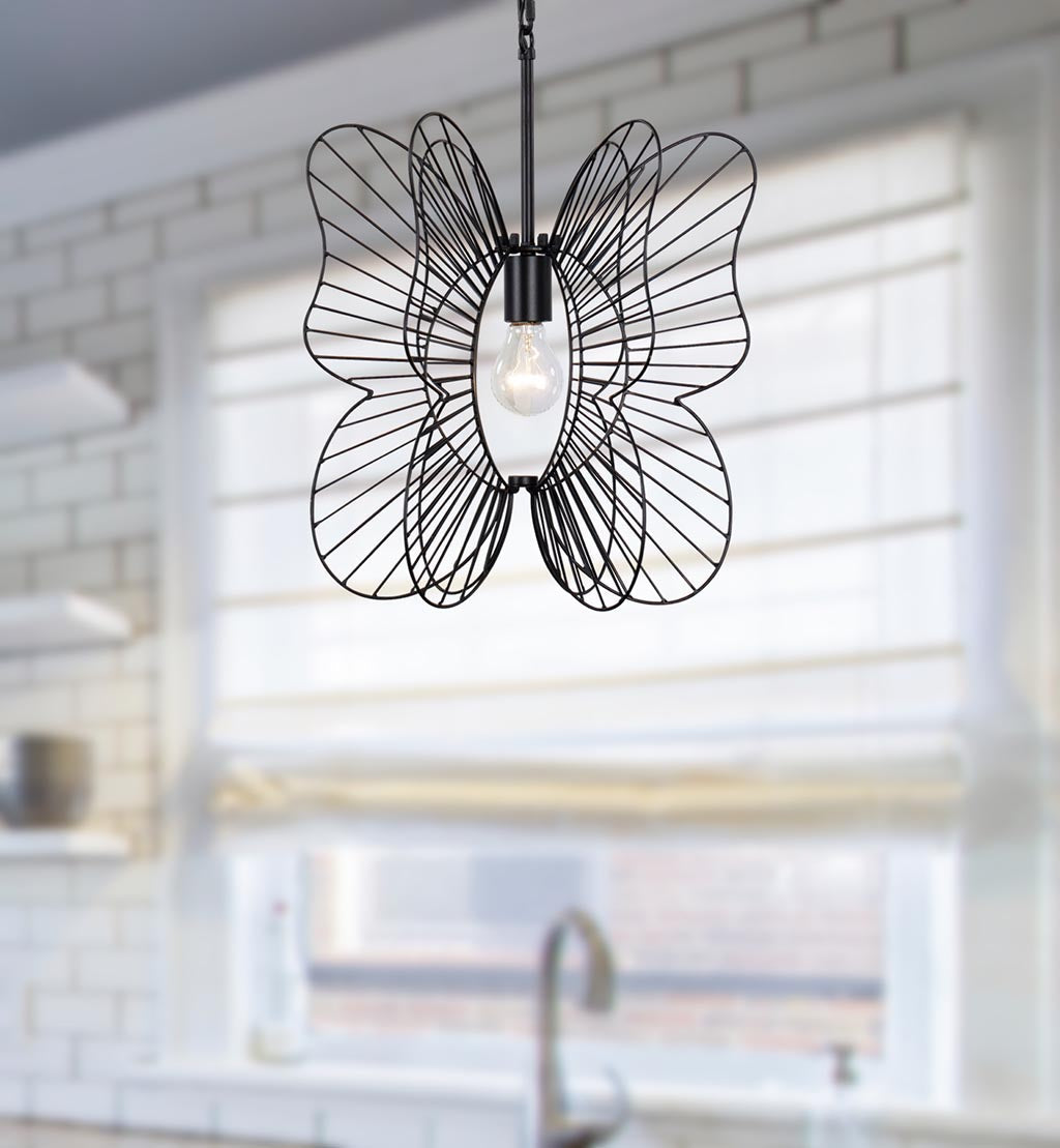 Monarch Butterfly 1-Lt Pendant Light - Black - 330P01BL