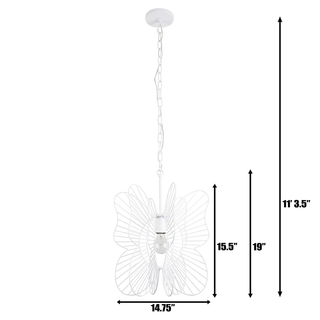 Monarch Butterfly 1-Lt Pendant Light - White - 330P01WH