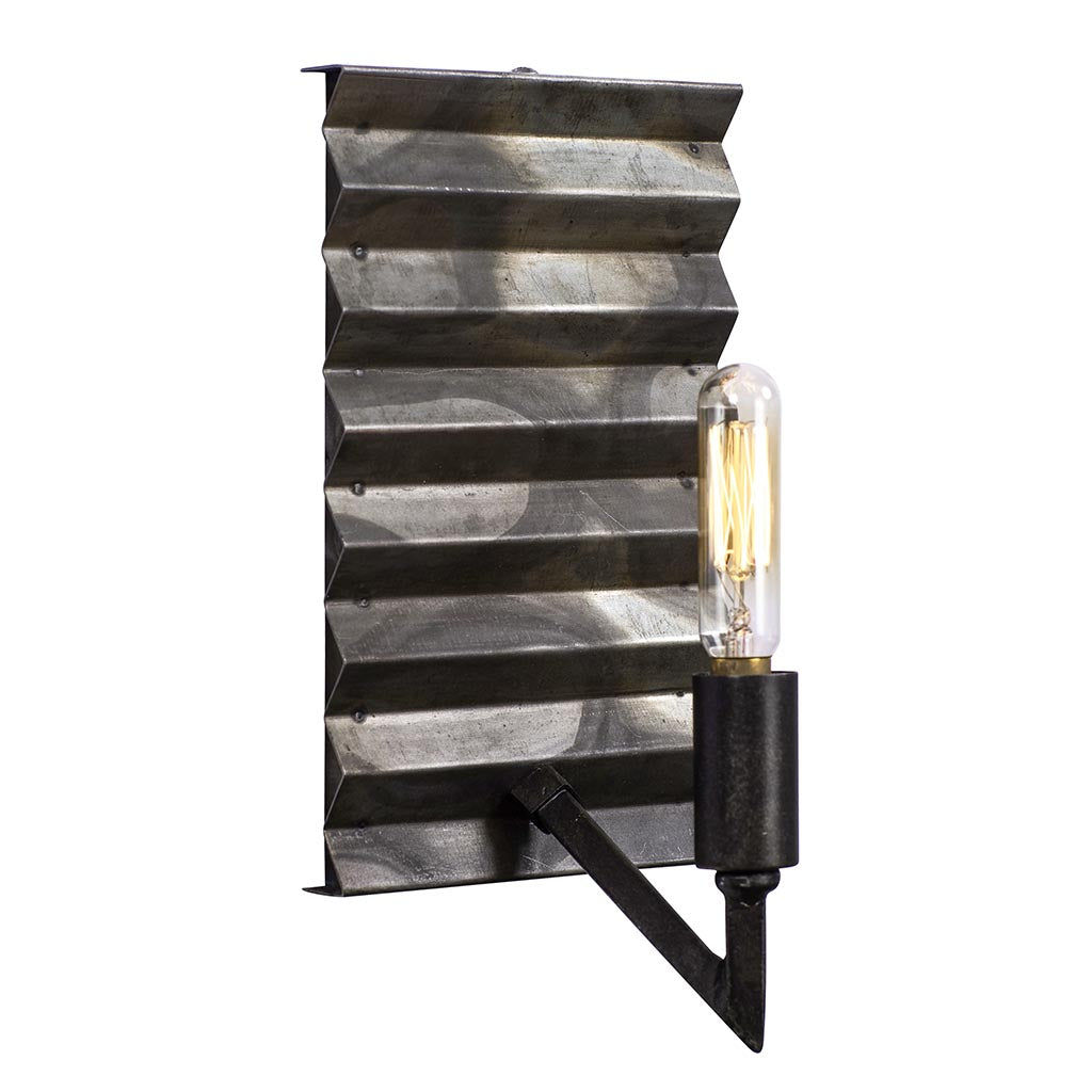 Flynne 1-Lt Wall Corrugated Galvanized - 337W01