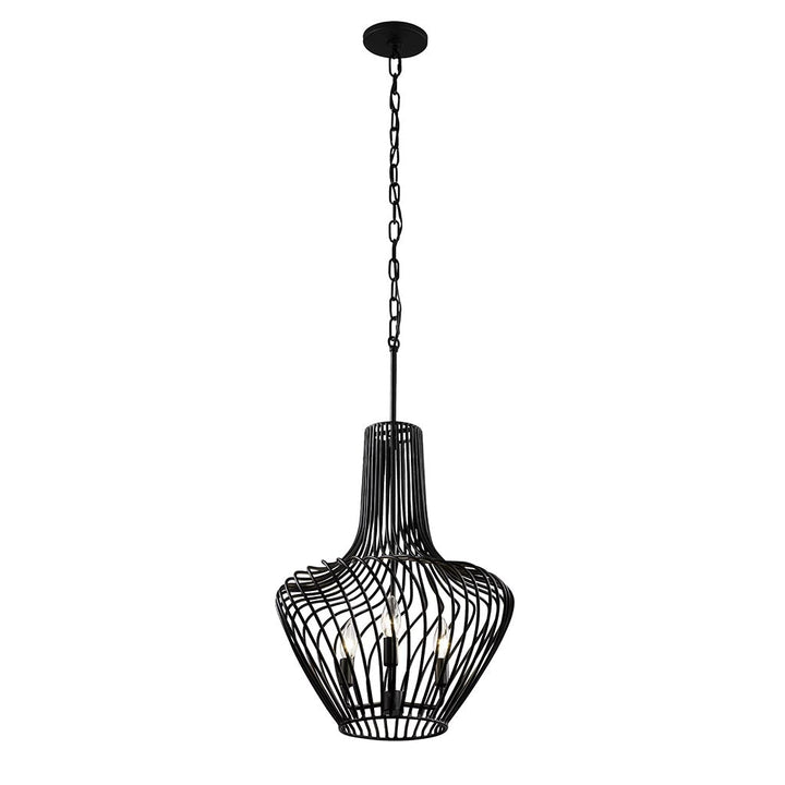 Elsa 3-Lt Genie Bottle Pendant Light - Black - 339P03ABL