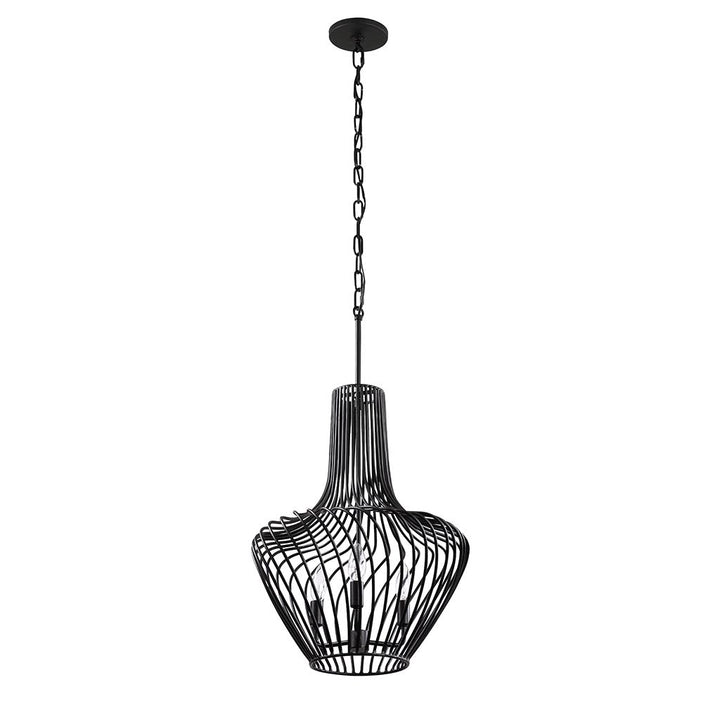 Elsa 3-Lt Genie Bottle Pendant Light - Black - 339P03ABL