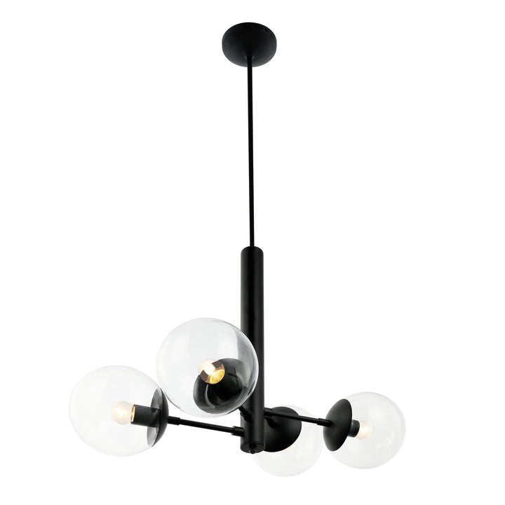 Mid-Century 373C04BL 4-Light Chandelier - Black