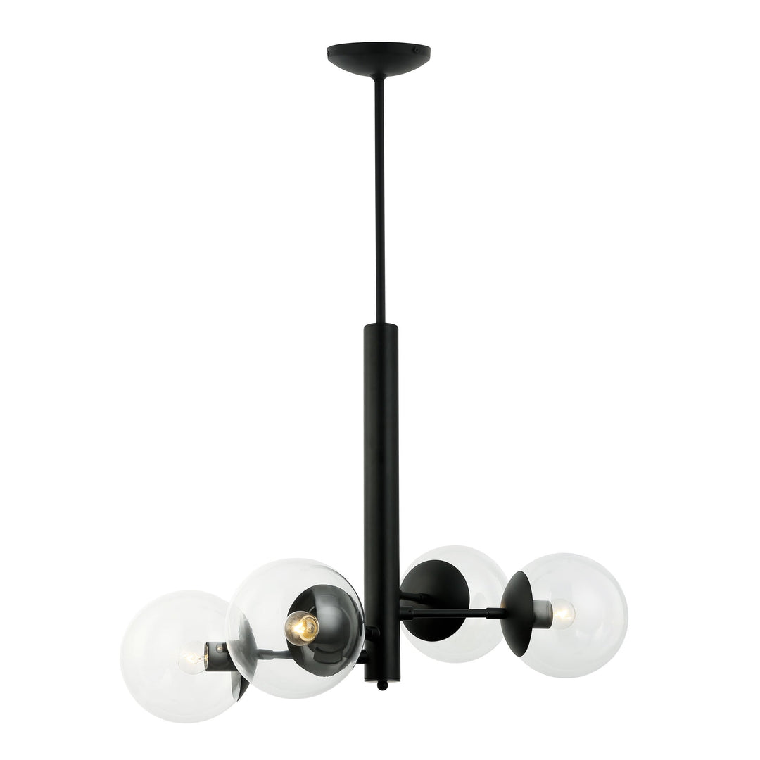 Mid-Century 373C04BL 4-Light Chandelier - Black