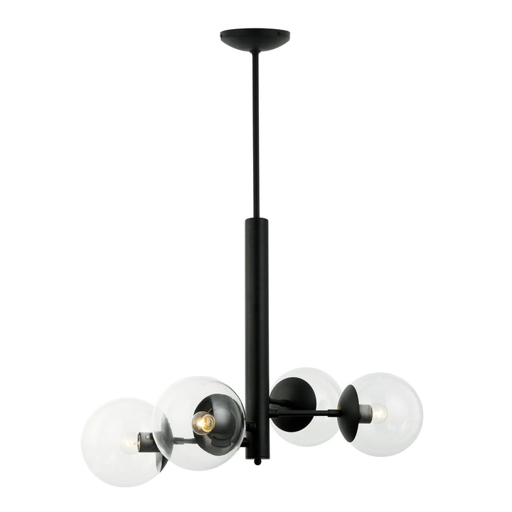 Mid-Century 373C04BL 4-Light Chandelier - Black