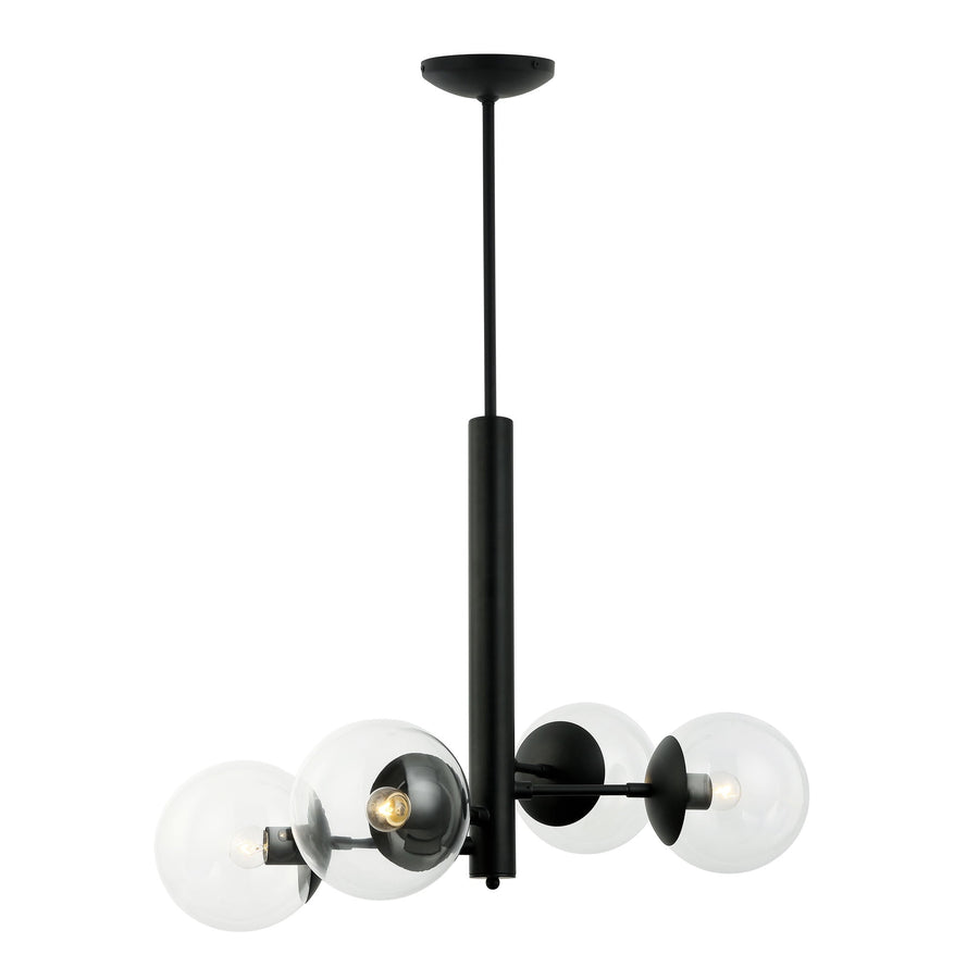 Mid-Century 373C04BL 4-Light Chandelier - Black